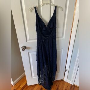 Dark Blue high & low dress